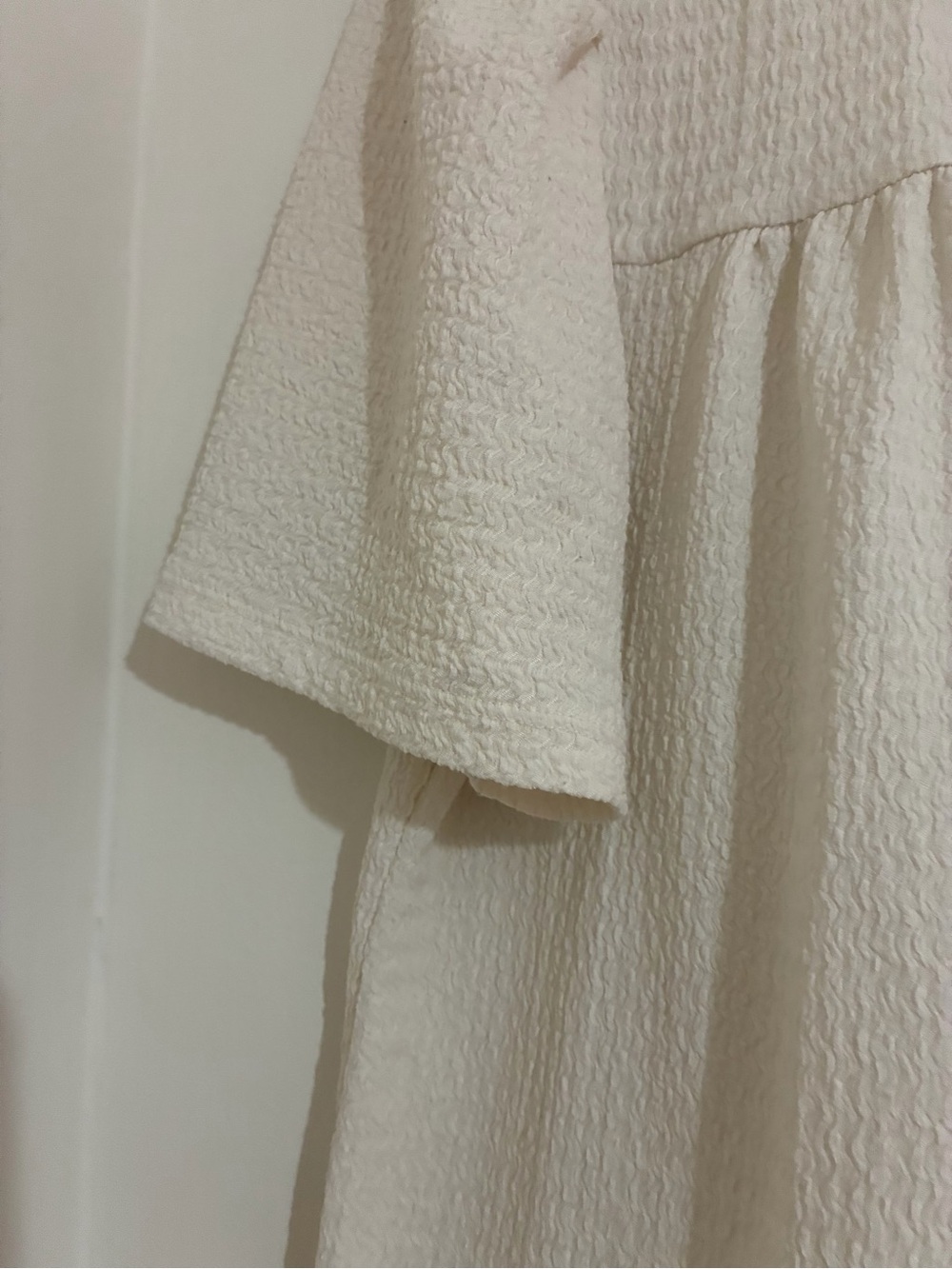 LOFT Cream Textured Ruffle-Neck Tunic - Picture 6 of 12